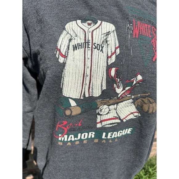 Vintage Bear International Red Sox Sweatshirt Mens Size Large Gray Red Pullover - Picture 2 of 11